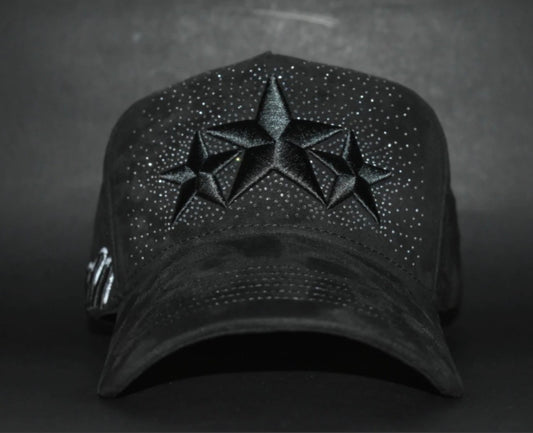 MOMM Hats Black Rhinestone Triple Star G5 Quality
