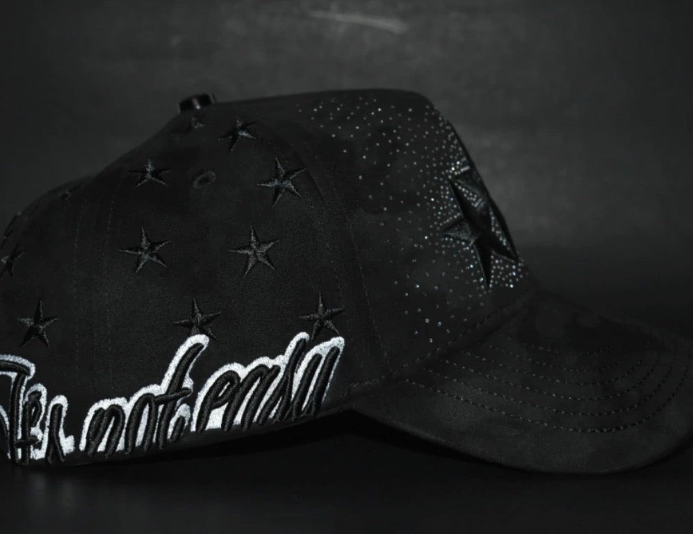 MOMM Hats Black Rhinestone Triple Star G5 Quality