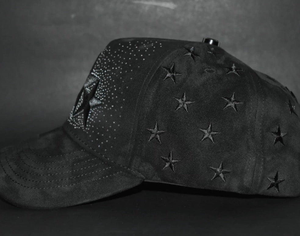 MOMM Hats Black Rhinestone Triple Star G5 Quality